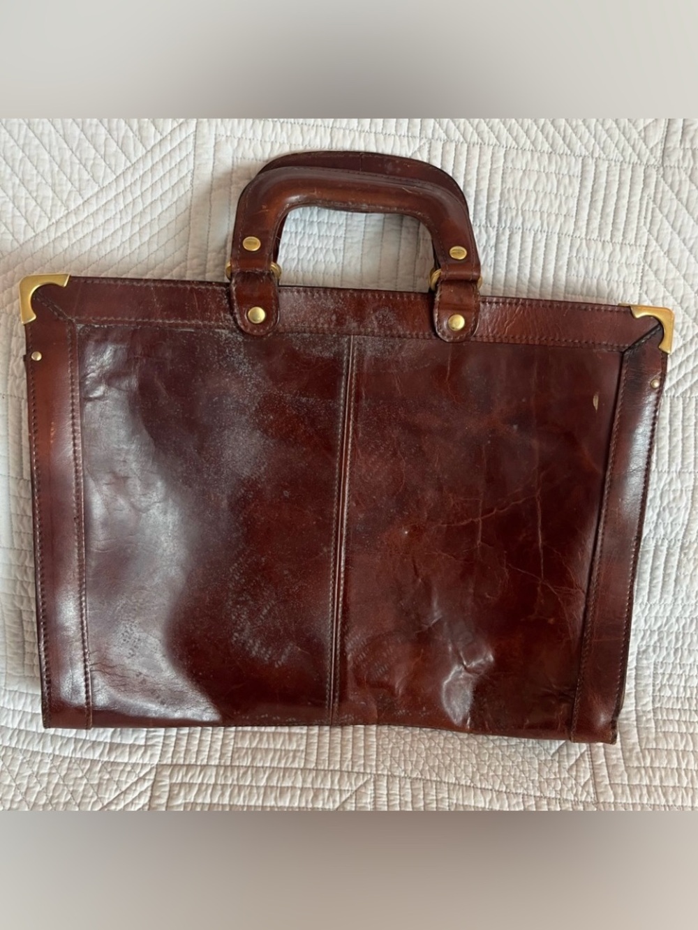 Bond Street Italy leather briefcase vintage unisex